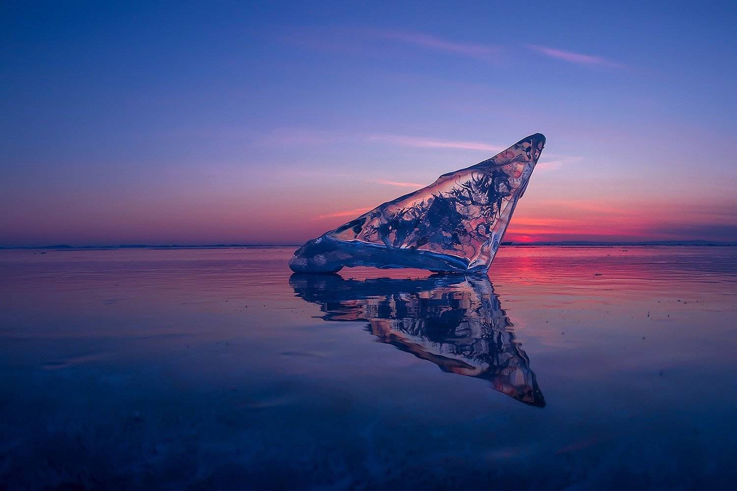 Байкал, торосы, закат, зима, лёд, Россия, Алексей Закиров