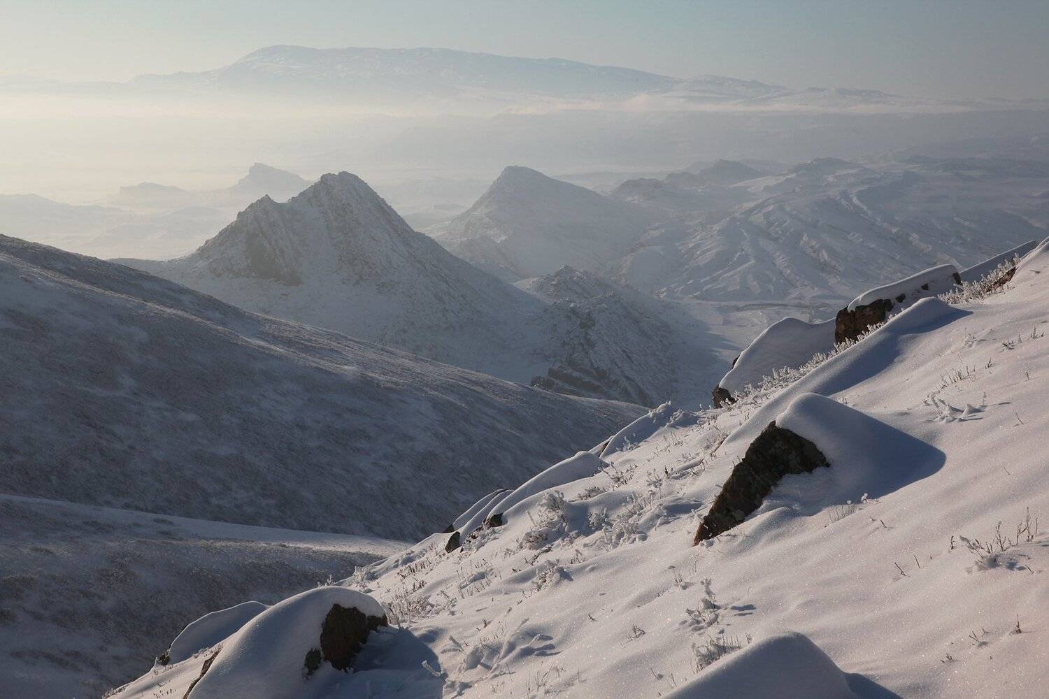 зима,горы,вершины,пейзаж,небо,деревья,дагестан,природа, Marat Magov