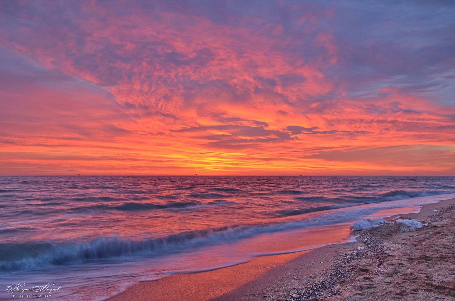 азов, арабатская стрелка, море, январь, рассвет, восход, небо, облака, 10 мин. до восхода, Валерий Наумов
