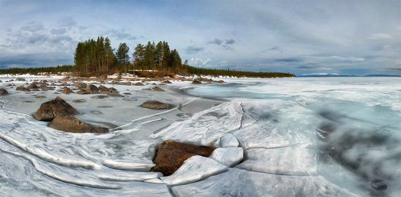 Весенние узоры Колвицкого озера. фото превью
