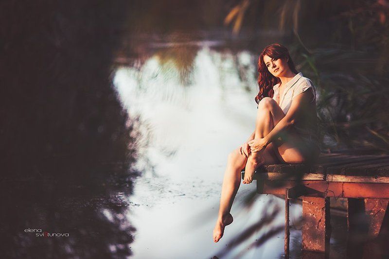 Девушка, Пруд, Река, Фотосессия Алёнушка фото превью