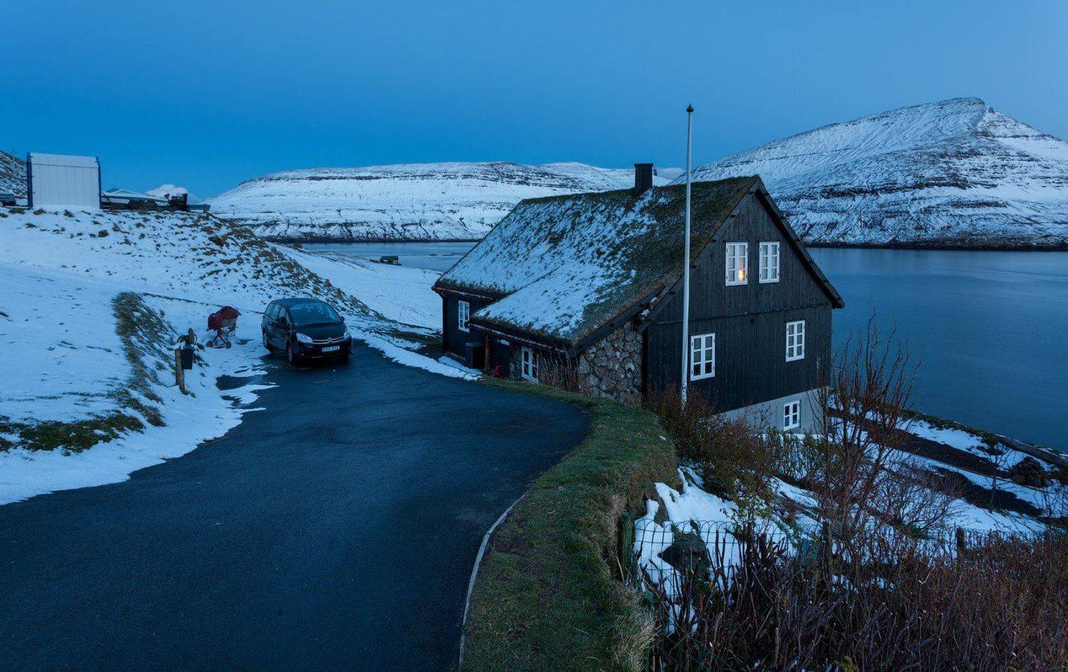 atlantic, blue hour, bour, f?royar, faroe islands, snow, атлантический океан, весна, вечер, снег, фарерские острова, Alex Darkside