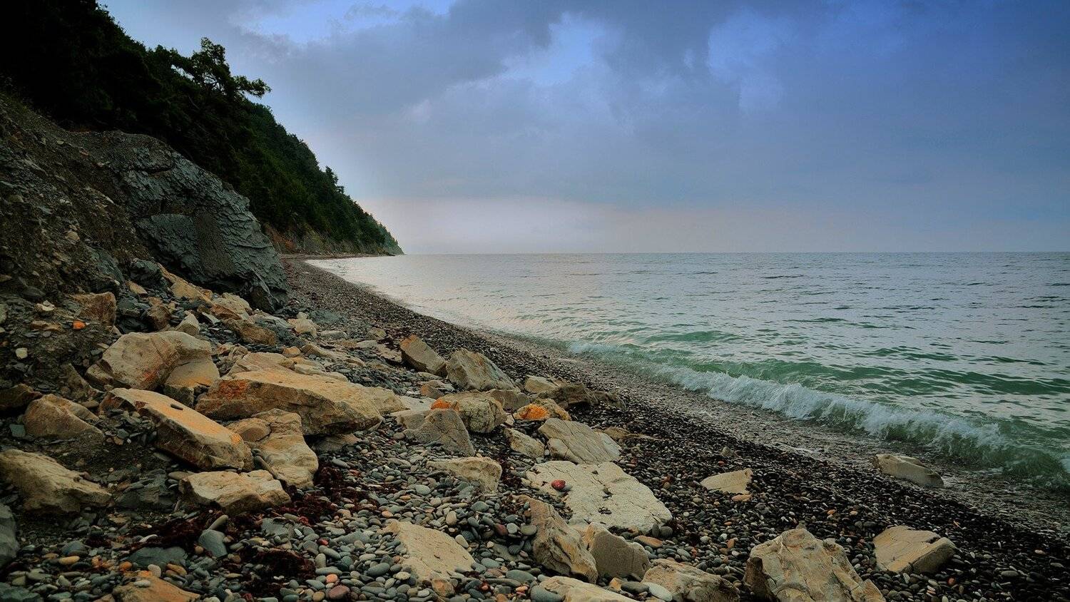 море, рассвет, берег, вода, облака, Serj Master