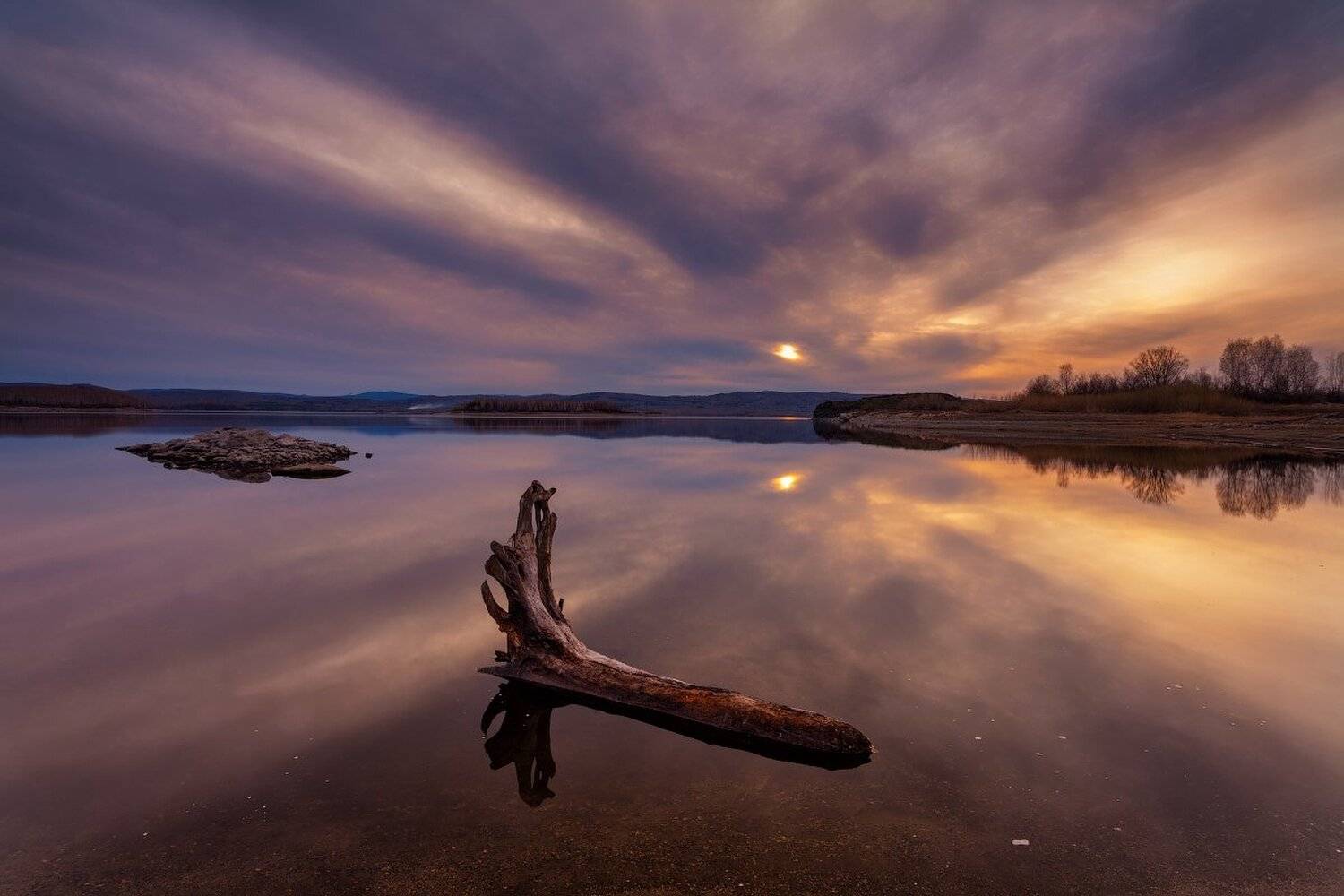 аргазинское вдхр, весна, закат, озеро, челябинская обл., южный урал, Данил Ромодин