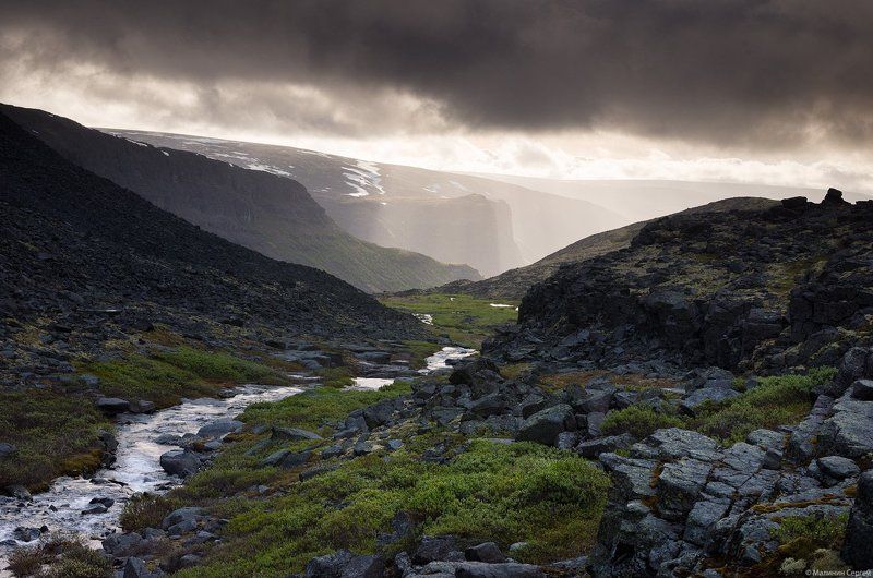 горы, заполярье, кольский полуостров, ловозерские тундры, мурнуай, сейдозеро Утреннее таинство фото превью
