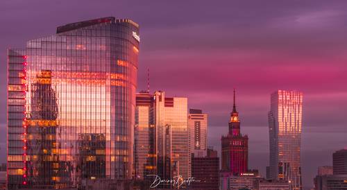 City at sunset.