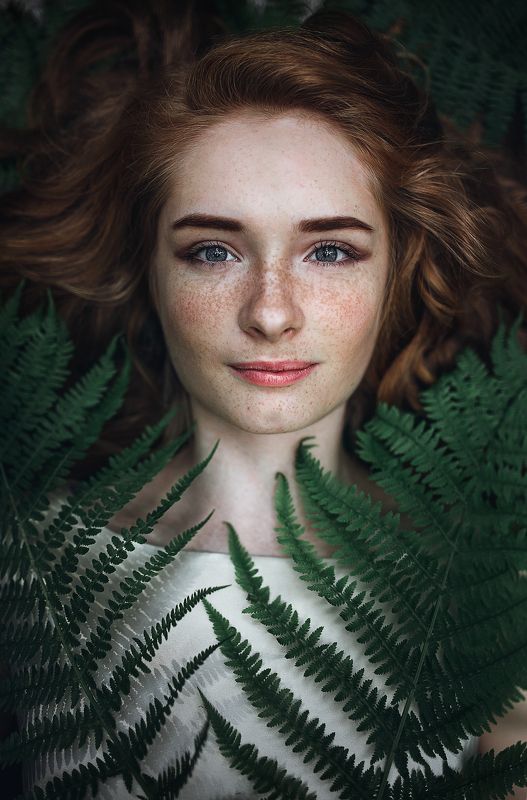 девушка, рыжая, природа, лес, портрет Екатерина фото превью