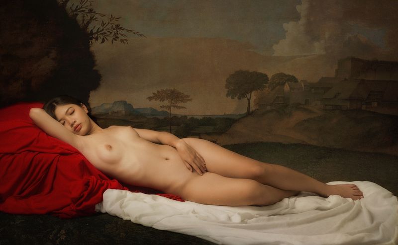 nude, fine nude, woman, female, beauty, body, painting, old, vietnamese, asian, girl, staged, fine art * * * фото превью