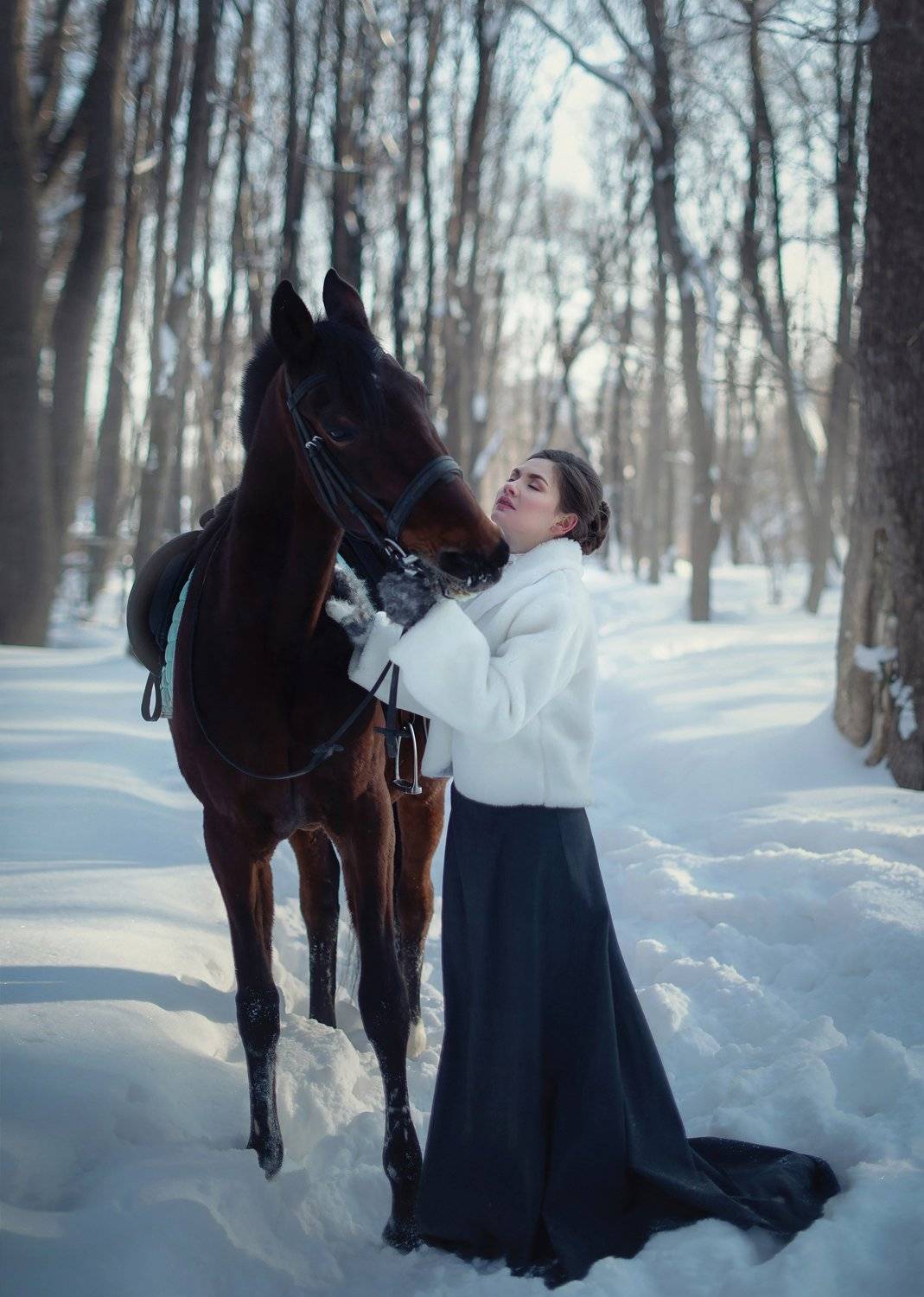 девушка, зима, лошадь, конь, барыня, эмоции, вдохновение, красавица, снег, Екатерина Лобанова