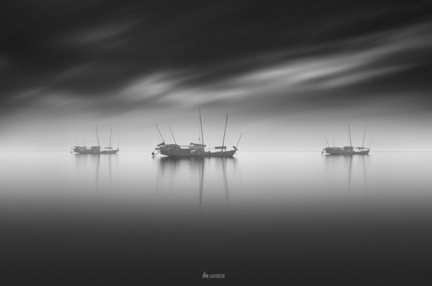 boats,lake,Landscapes,black & white,Travel,China,Wenzhou,  Xiaolei Yang