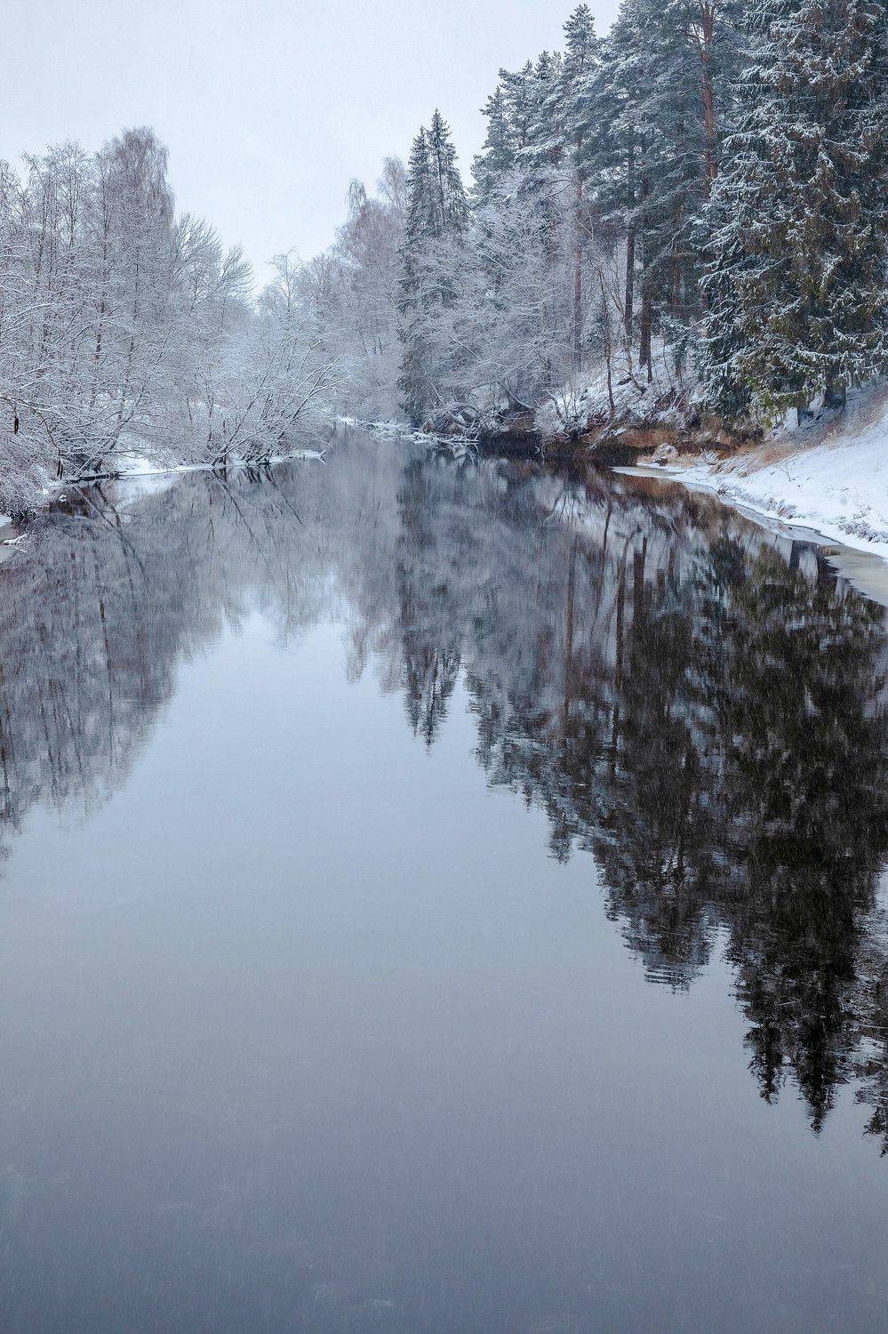 зима, река, день, снег,, Александр Игнатьев