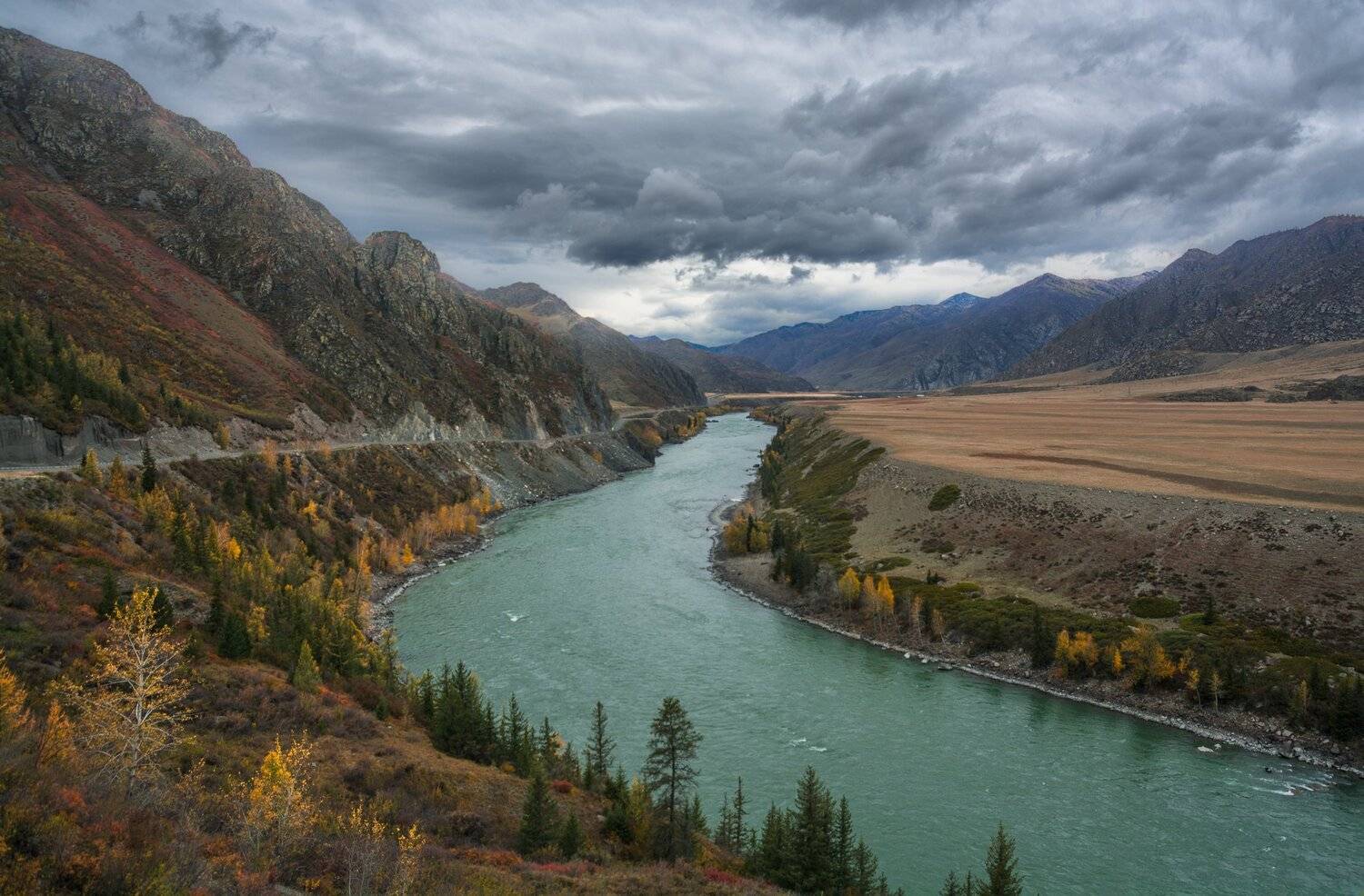 россия, горный алтай, река катунь, осень, Андрей Поляков