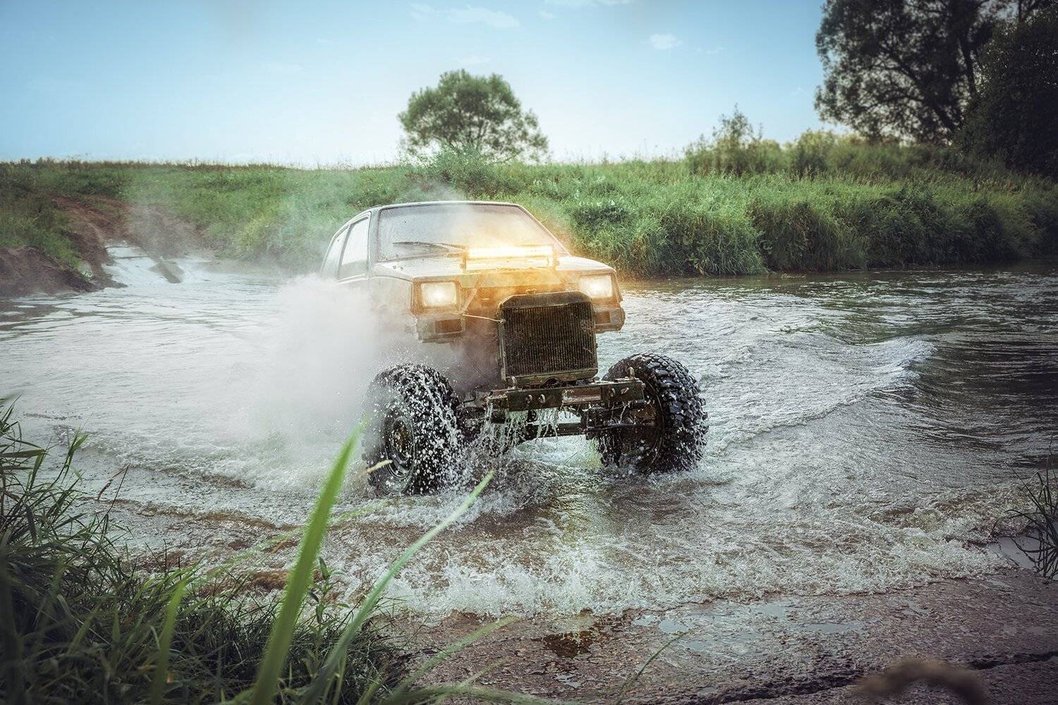 гонки, автомобили, вездеход, река, , Юрий Шурчков