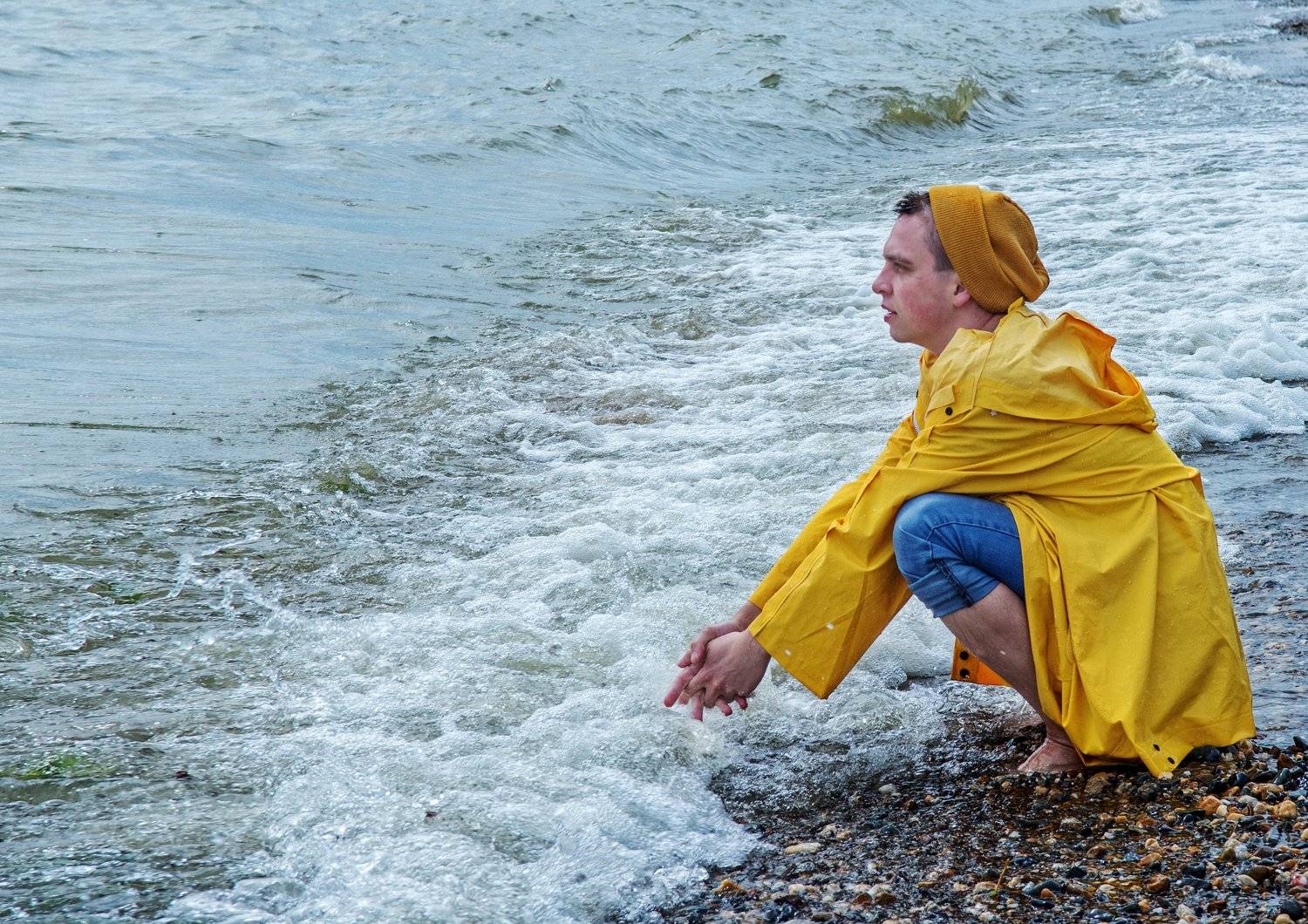 портрет море небо облака морской ветер мечта настроение желтый , Юлия Барсукова