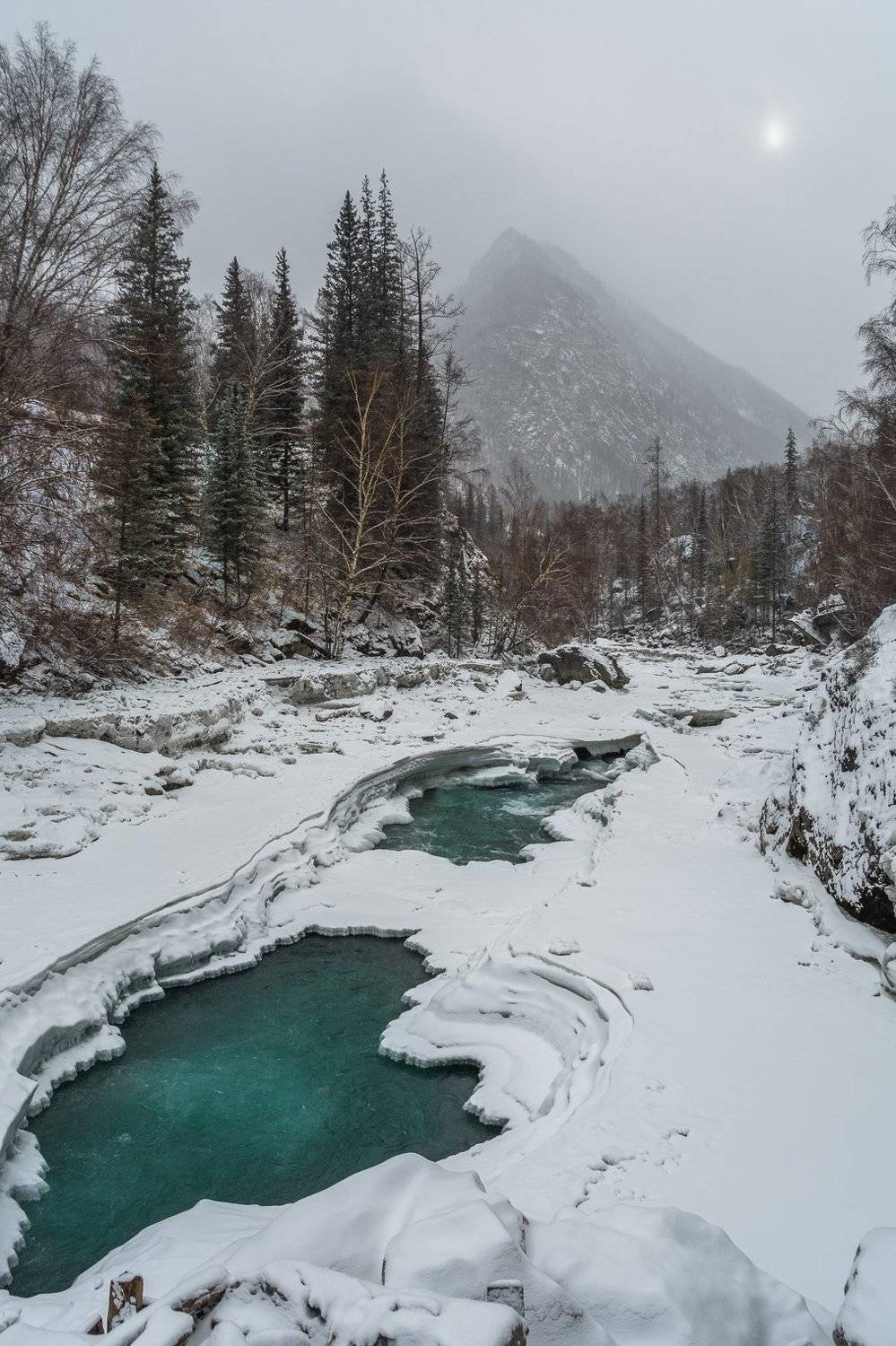 россия, горный алтай, река чуя, зима, Андрей Поляков