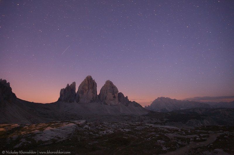 Tre Cime ночью фото превью