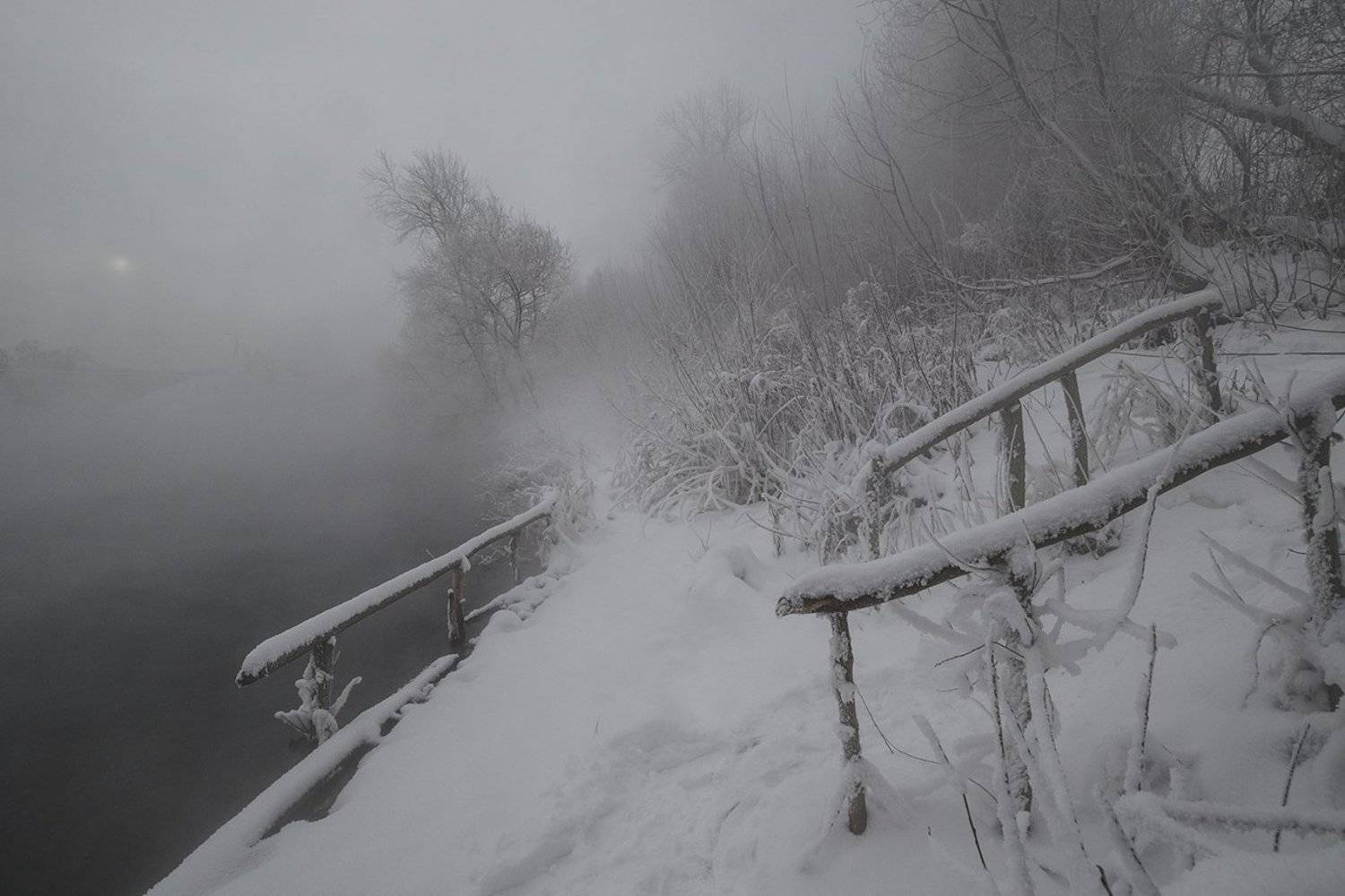 пейзаж, природа, зима, снег, мороз, тула, косая гора, озеро горячка, Михаил Агеев