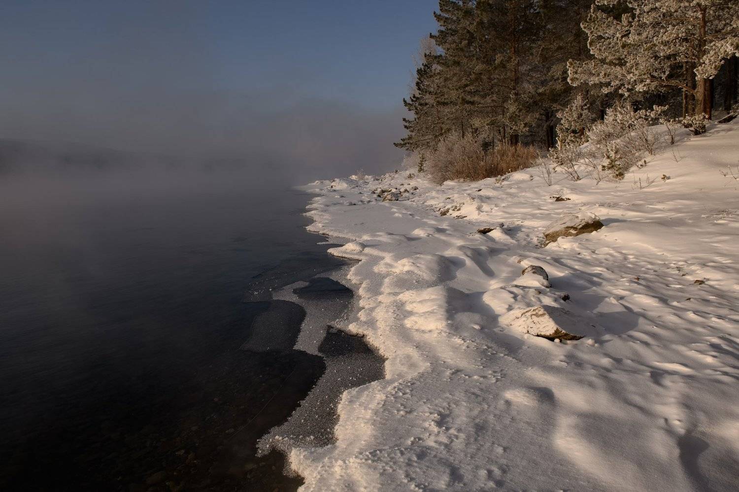 енисей, морозный берег, зима., Марина Фомина