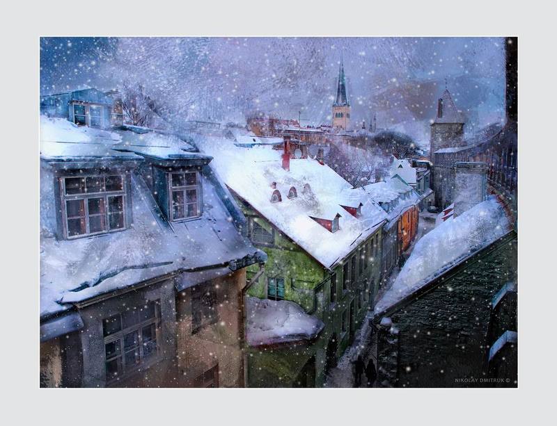 город зима эстония дмитрук музыка архитектура сказки января. крыши. Таллин фото превью