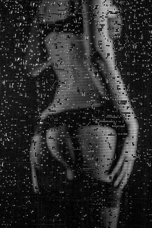 девушка, ню, чб  фото превью