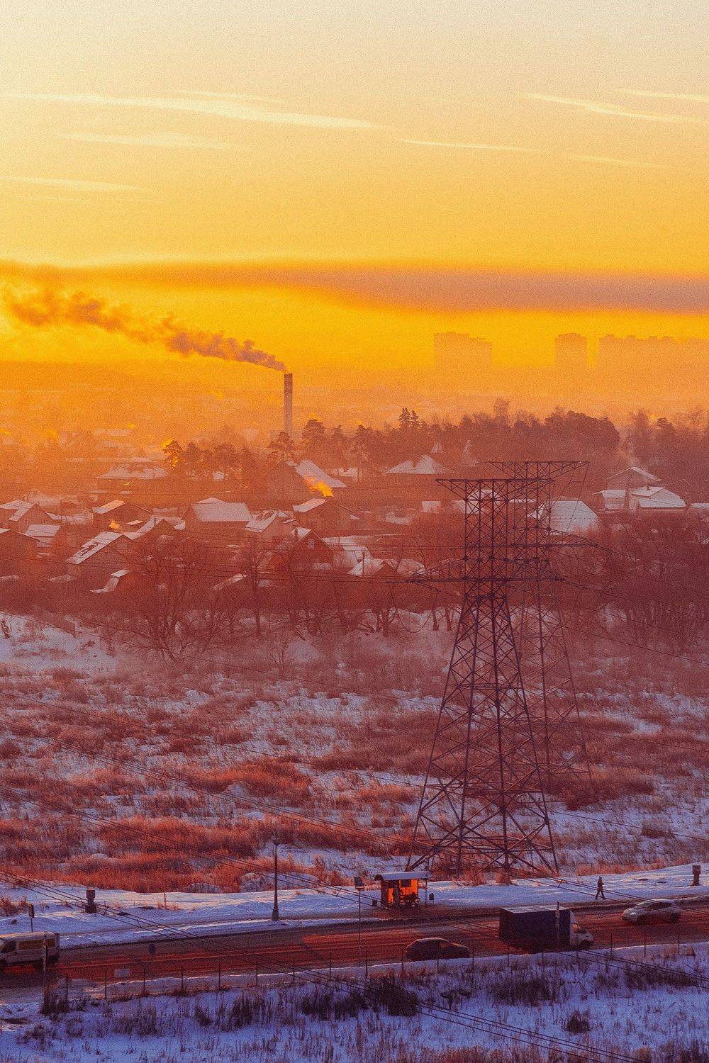 biocity, пейзаж, город, заводы, зима, утро, мороз,, Biocity