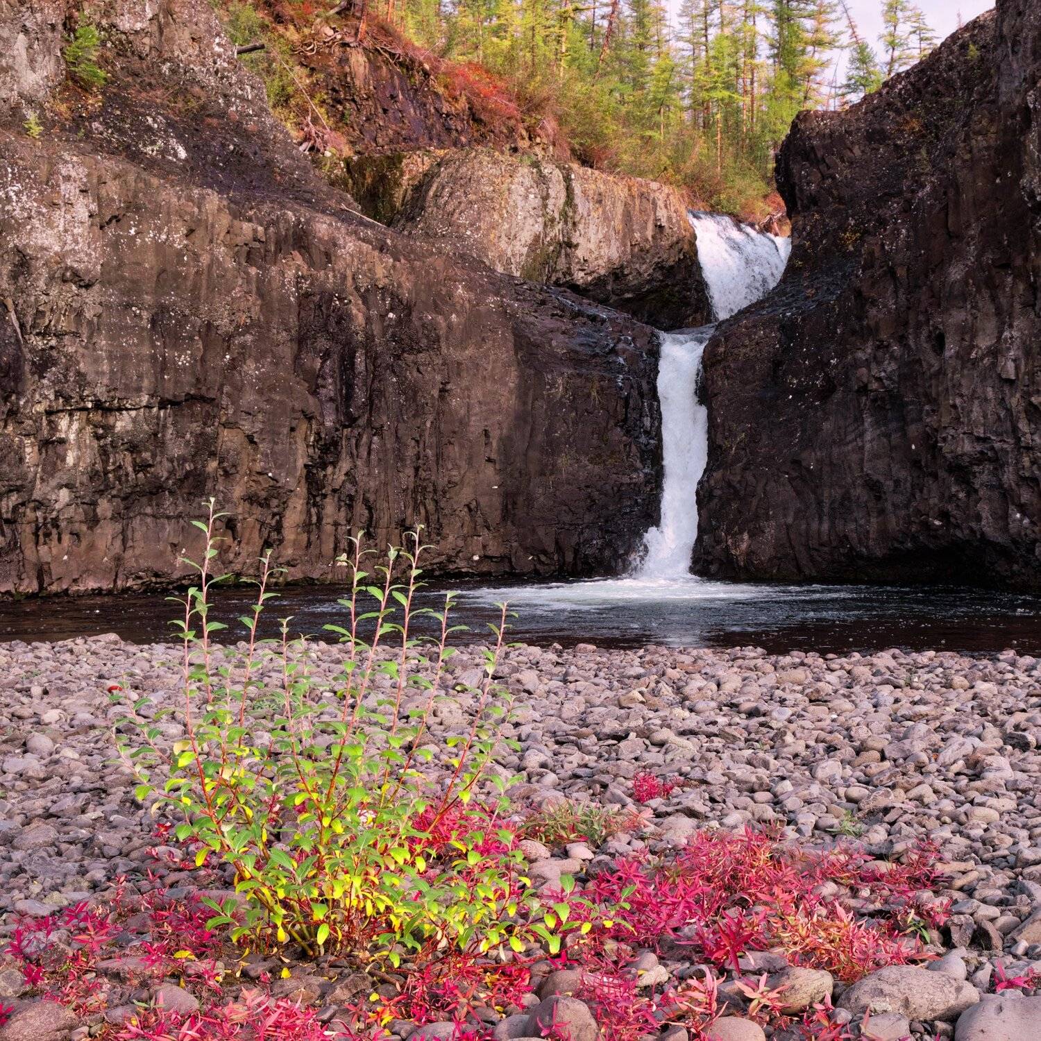 путорана, fujifilm, водопад, осень, Константин Леонтьев
