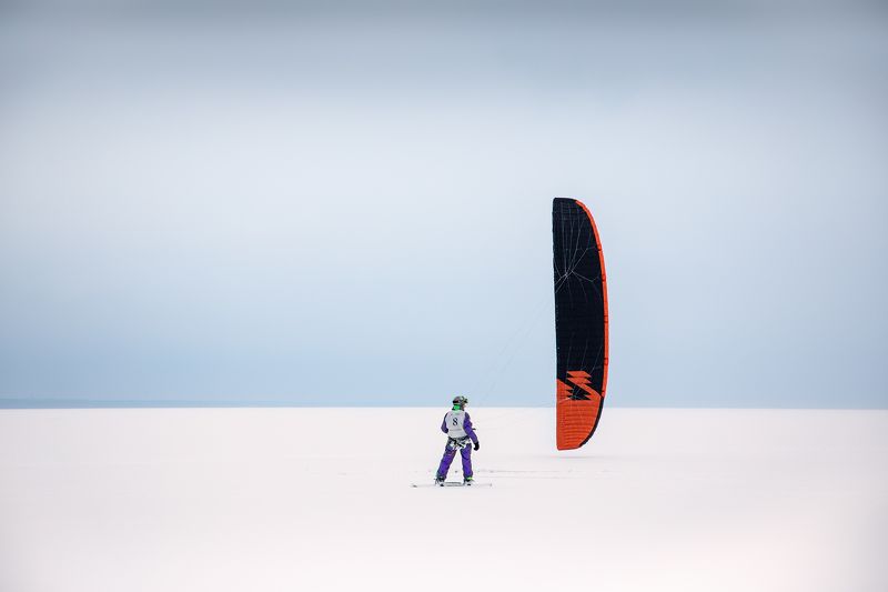 Сноукайтинг Ждем ветра. фото превью