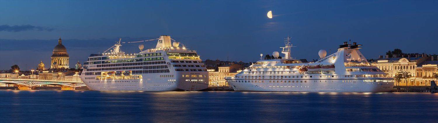 санкт-петербург, нева, белые ночи, пароход, луна, исаакиевский собор, английская набережная, благовещенский мост, Alex Darkside