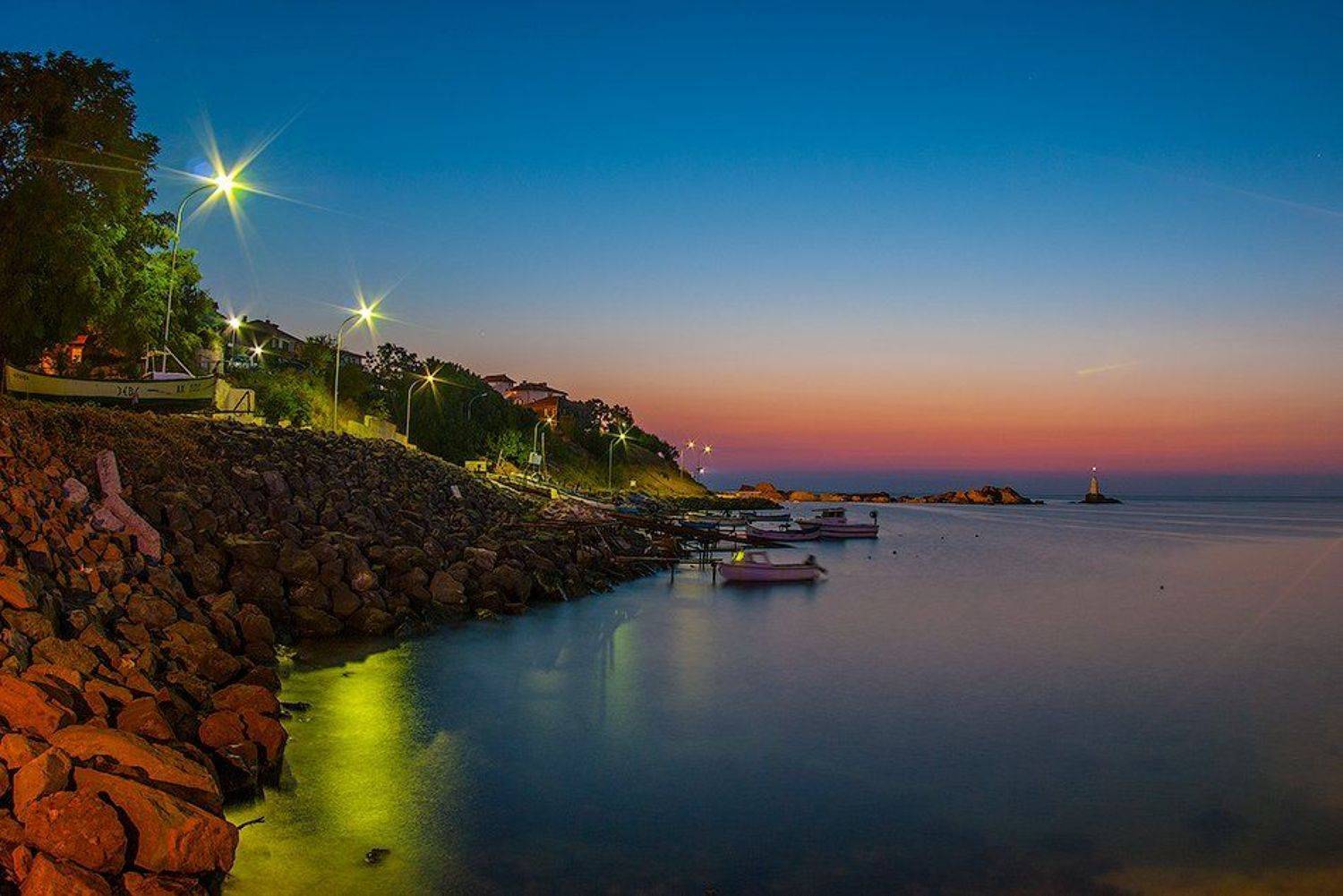 Болгария, Вода, Маяк, Море, Утро, Фонари, Александра Александрова