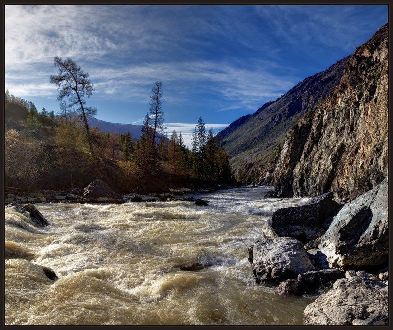 Алтай, Горы, Мажой, Пороги, Река, Чуя, Ярославский виталий Вечерний Мажой фото превью