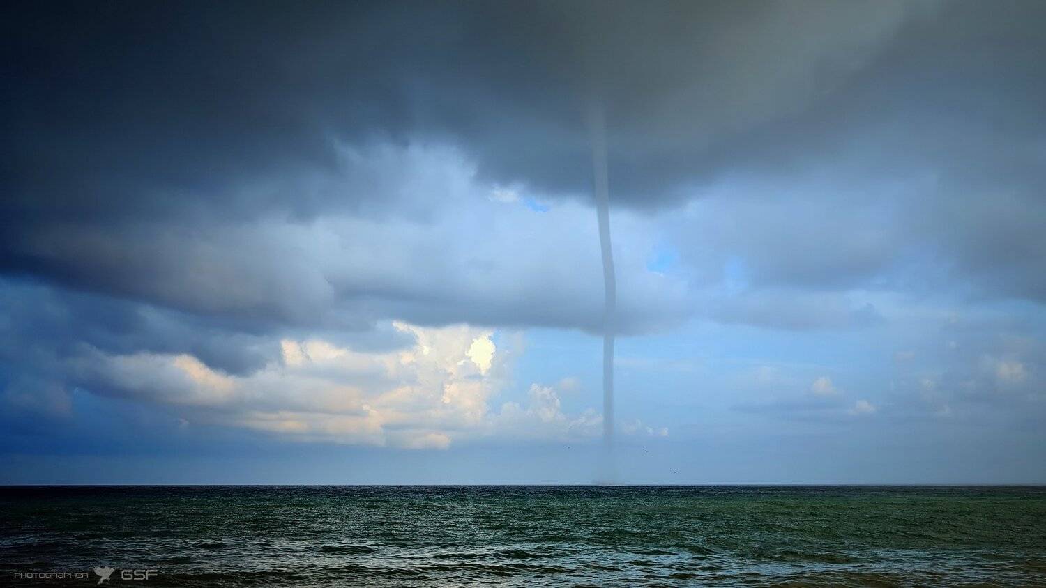 море, тучи, смерчь, лето, пейзаж, природа, Serj Master