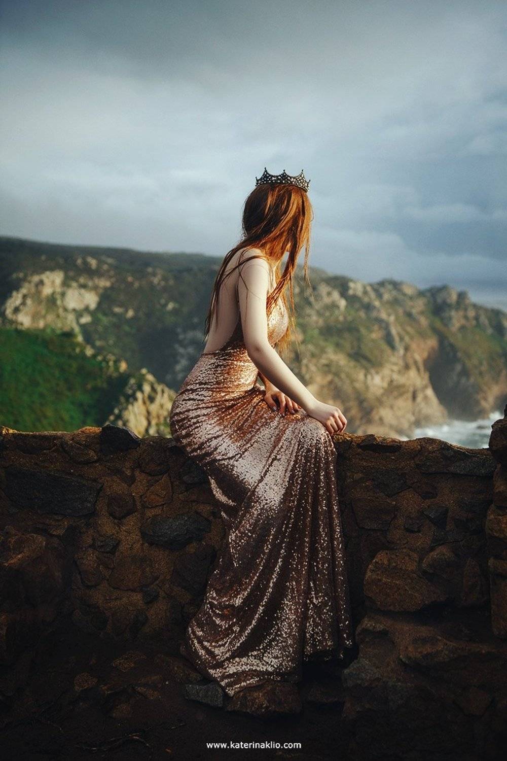 Mermaid, gold, sunset, nature, landscape, woman, beauty, beautiful, ocean, Катерина Клио