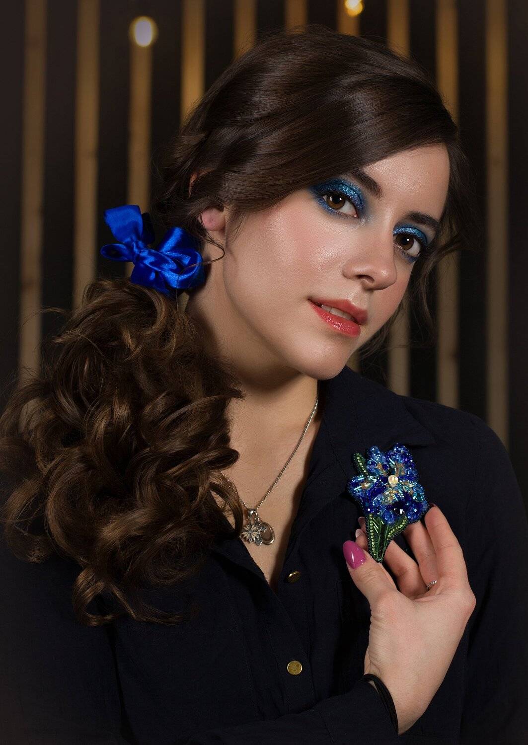 Женский портрет, портрет, Украшения, синий цвет, , Ксения Okdmuse