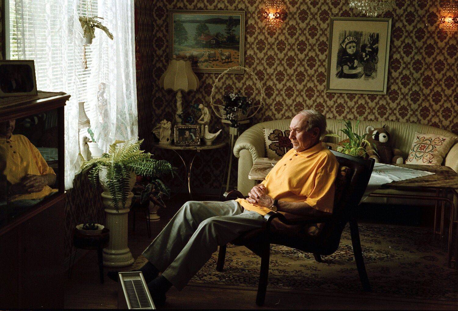 Portrait, people, Norway, old, man, lonely, yellow, interior, life, reflection, memories, past, old age, , Svetlana Povarova Ree
