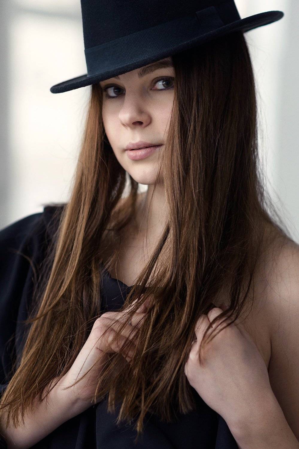 портрет, шляпа, девушка, Макарова Елена