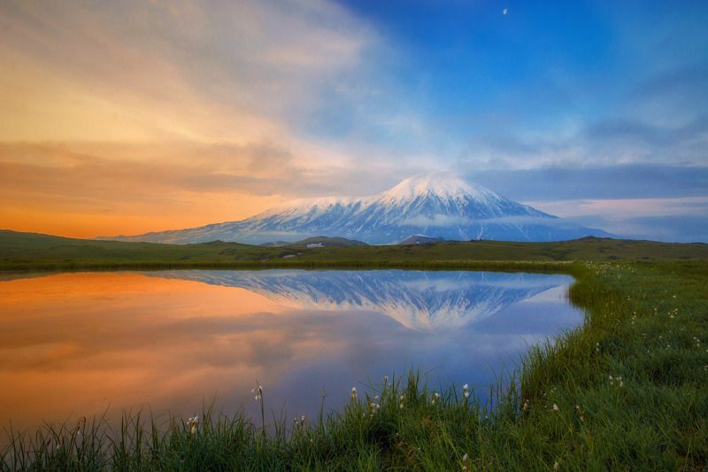 камчатка,толбачик,рассвет,вулкан,kamchatka,vulkan занималась заря фото превью
