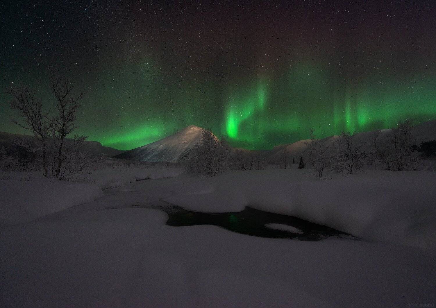пейзаж,хибины,кольский,север,река,ночь,звезды,горы, Виталий Истомин