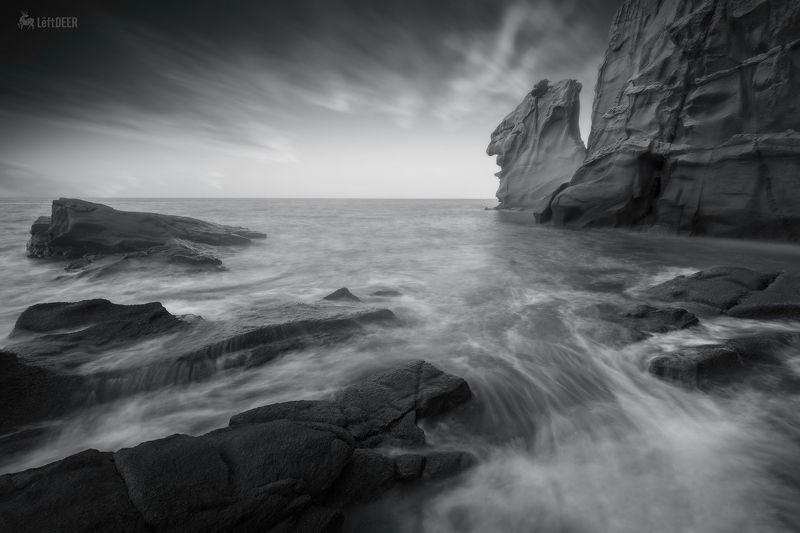 Landscapes,black & white,Travel,China,Wenzhou,reef David Watching the Sea фото превью