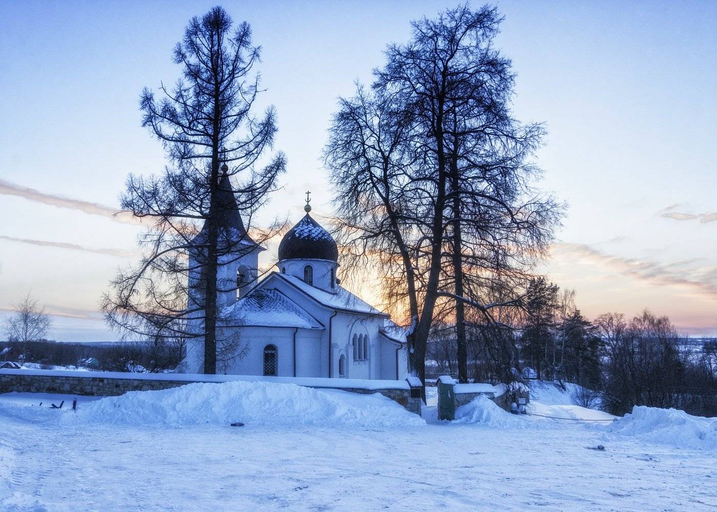 церковь,снег,холод,закат,архитектор д.поленов., Анатолий Салтыков
