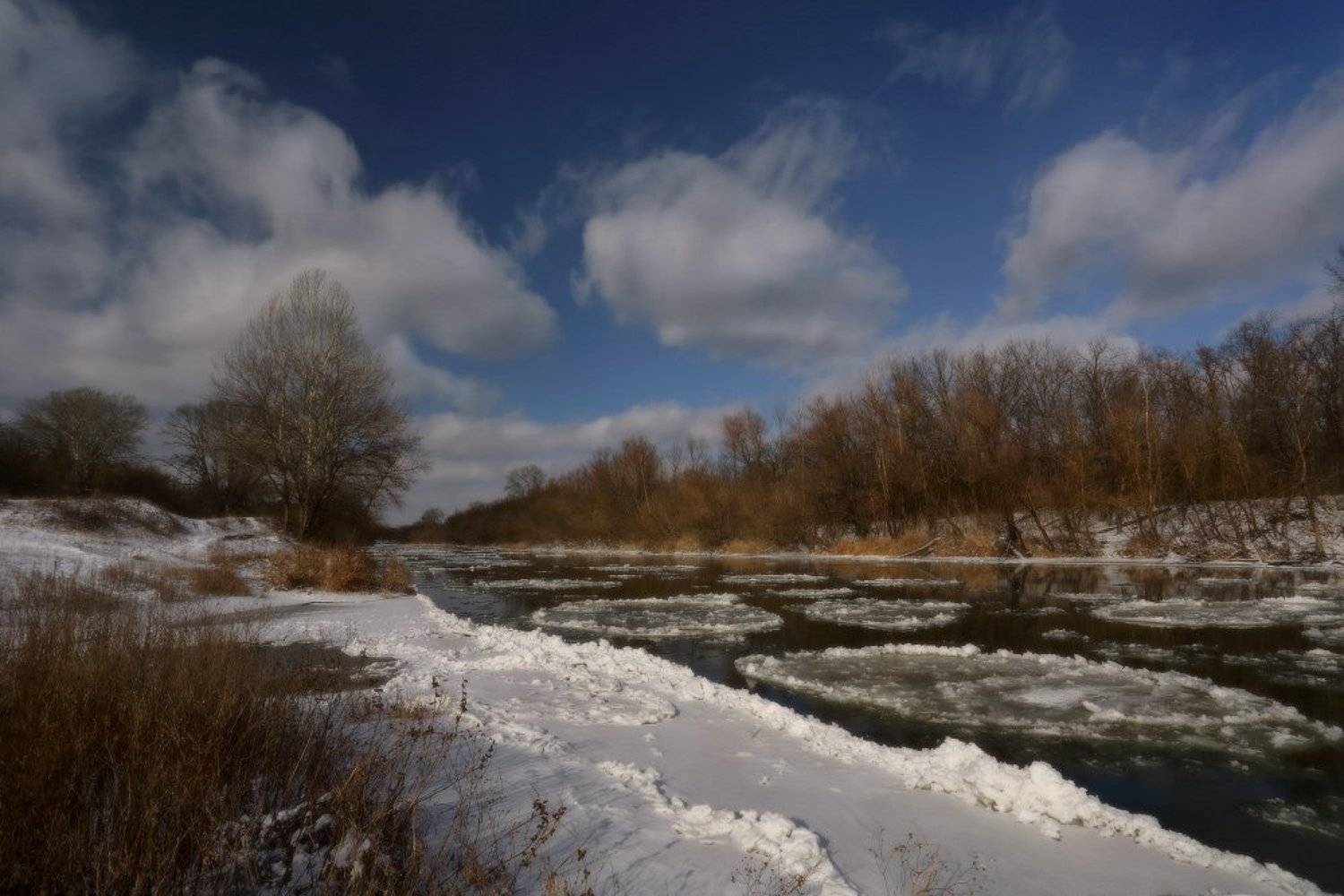 зима, река, лёд, мороз, снег, северский, донец, Петриченко Валерий