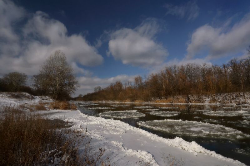 зима, река, лёд, мороз, снег, северский, донец *** фото превью
