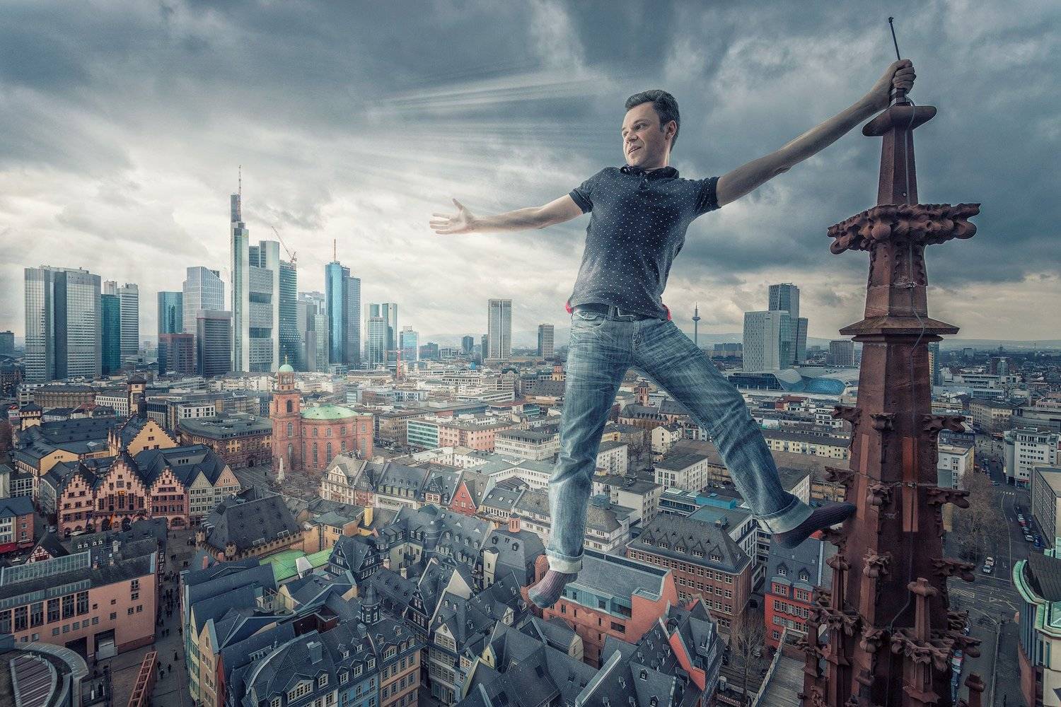 франкфурт, город, башня, мужчина, Николай Сизиков