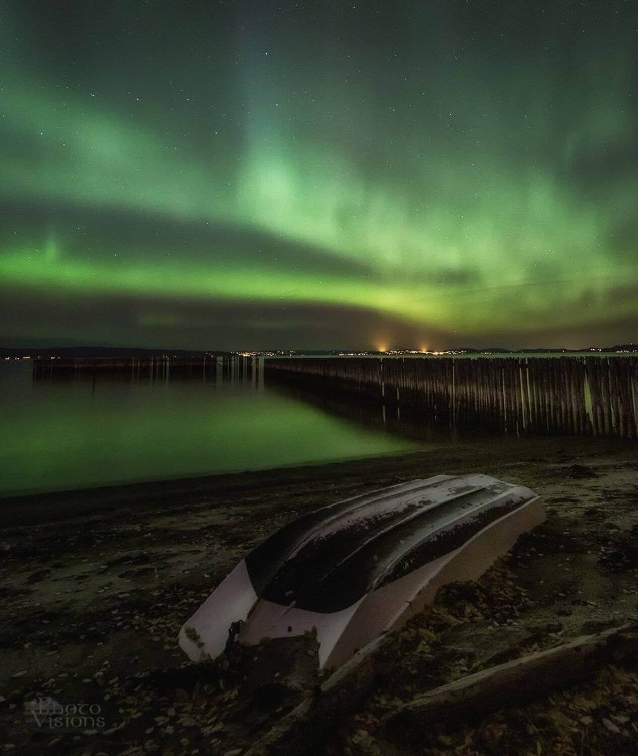 aurora,north,norway,sky,night,shore,beach,boat, Adrian Szatewicz