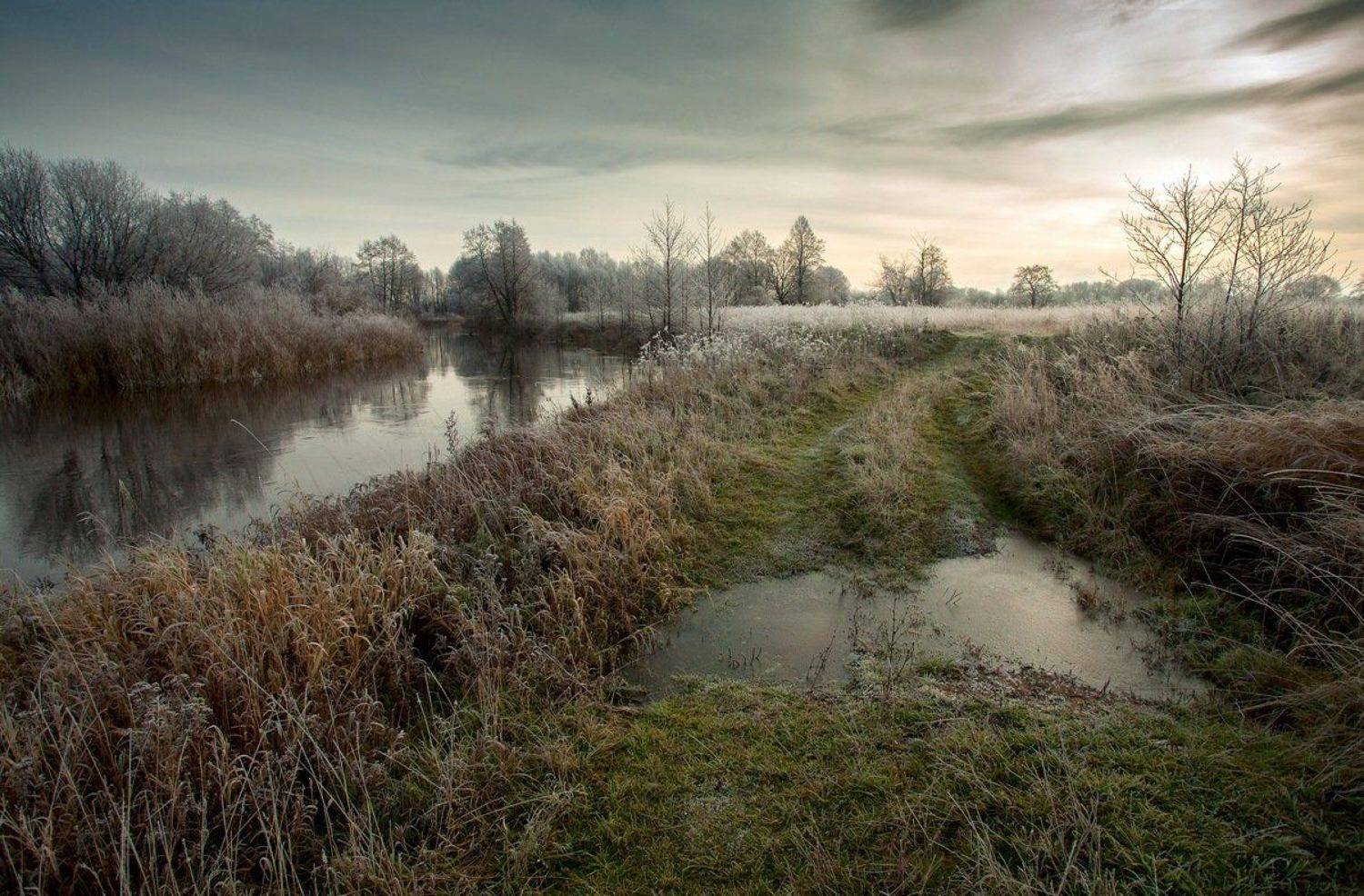 поздняя, осень, пейзаж, саров, река, заморозки, Александр Чибиркин