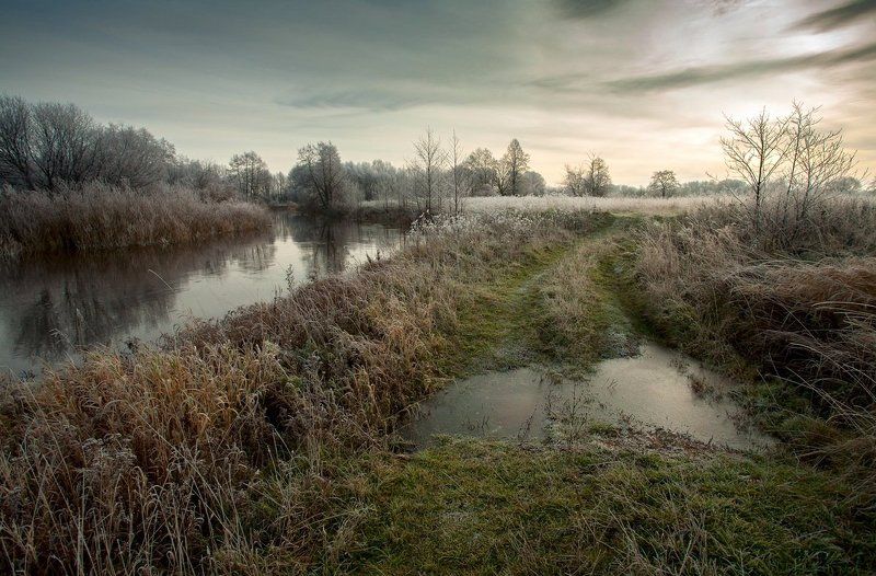 поздняя, осень, пейзаж, саров, река, заморозки Предзимье фото превью