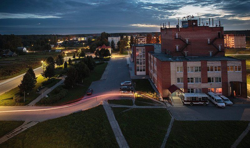 Выдержка, Горбунки, Городской пейзаж, Длинная выдержка, Ленинградская область, Лето, Ночь Моя деревня - Горбунки фото превью