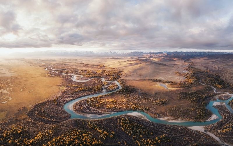 алтай, курай Осенний рассвет в Курае. Алтай. фото превью