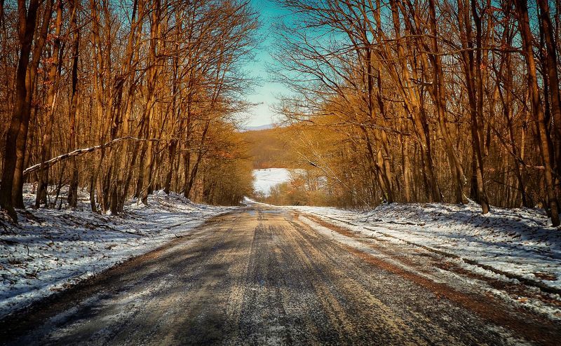 Winter road фото превью