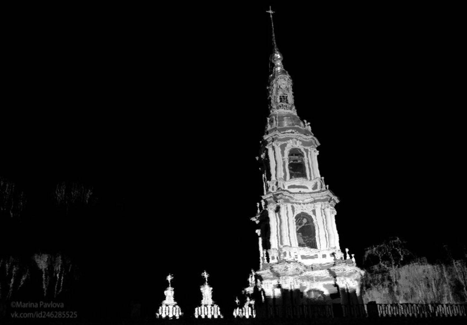 акваабстракция, акваграфика,абстракция,отражение на воде,чёрно-белое фото,колокольня николо-богоявленского морского собора,санкт-петербург, Марина Павлова