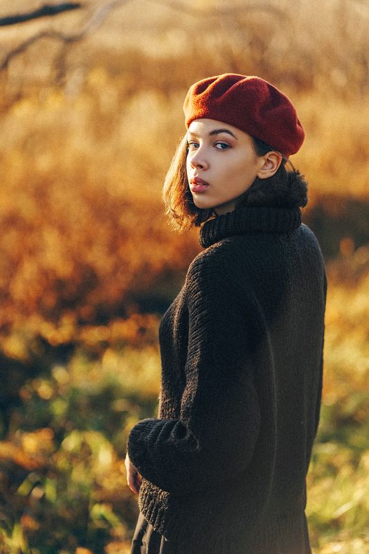 осень, девушка, портрет, закатноесолнце, Дыхание осени фото превью